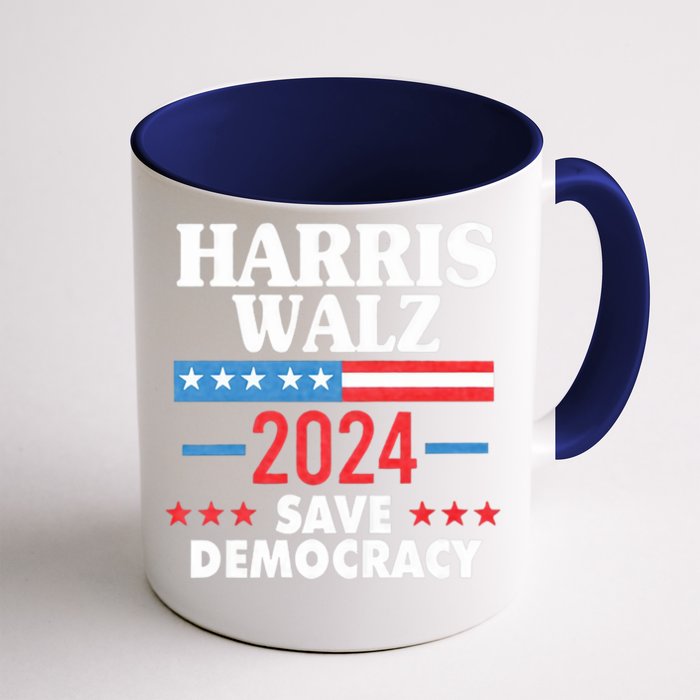 Harris Walz 2024 Save Democracy Front & Back Coffee Mug