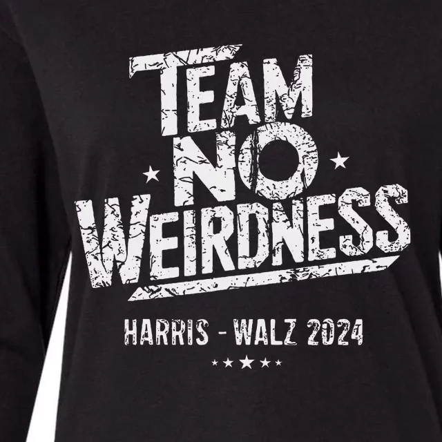 Harris Walz 2024 Team No Weirdness Funny Kamala Tim Waltz Womens Cotton Relaxed Long Sleeve T-Shirt