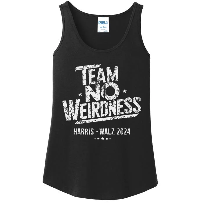 Harris Walz 2024 Team No Weirdness Funny Kamala Tim Waltz Ladies Essential Tank