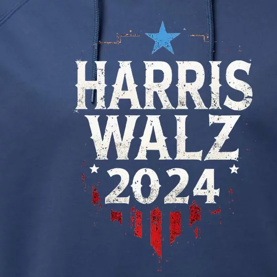 Harris Walz 2024 Patriotic Performance Fleece Hoodie