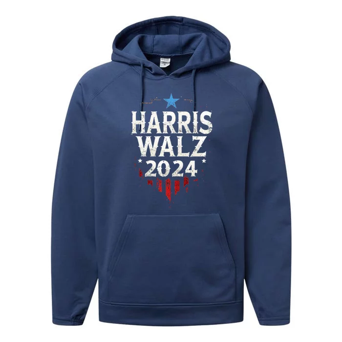 Harris Walz 2024 Patriotic Performance Fleece Hoodie