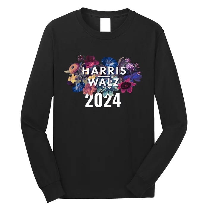 Harris Walz 2024 Floral Feminine Women Harris Waltz 2024 Long Sleeve Shirt