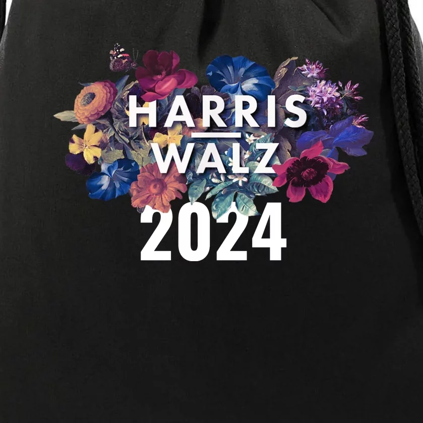 Harris Walz 2024 Floral Feminine Women Harris Waltz 2024 Drawstring Bag