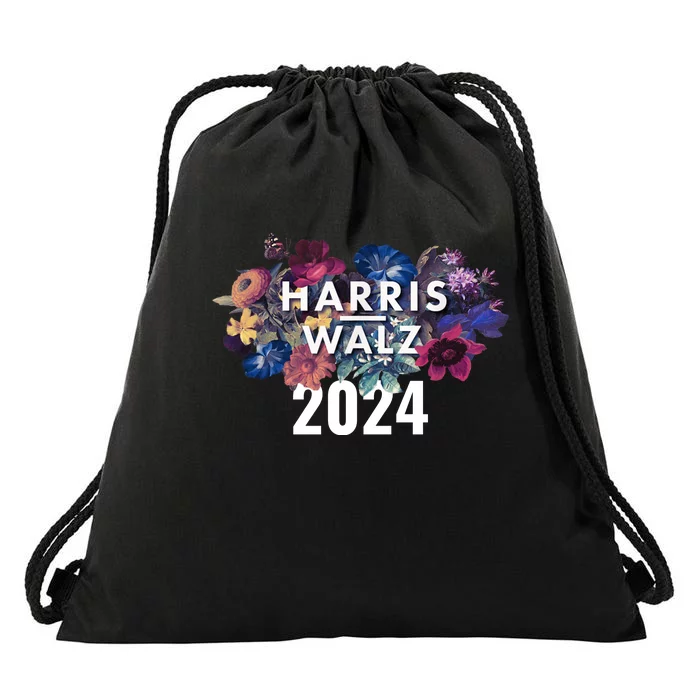 Harris Walz 2024 Floral Feminine Women Harris Waltz 2024 Drawstring Bag