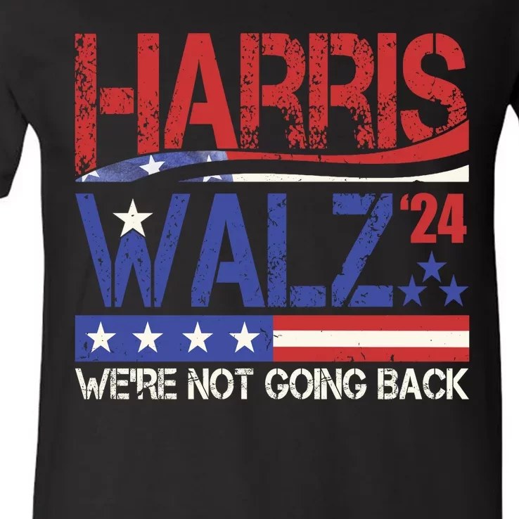 Harris Waltz 2024 Election Were Not Going Back Vintage V-Neck T-Shirt