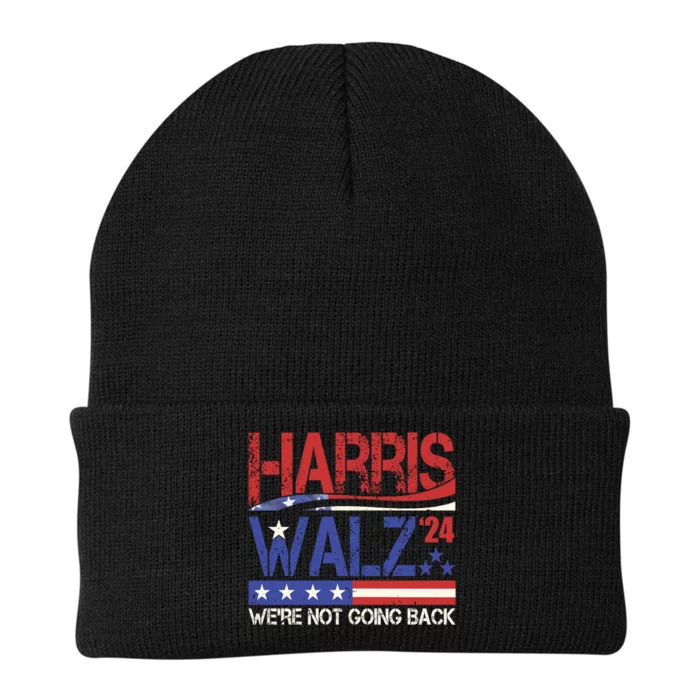 Harris Waltz 2024 Election Were Not Going Back Vintage Knit Cap Winter Beanie