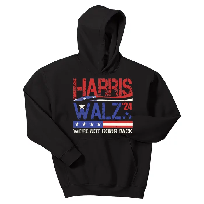 Harris Waltz 2024 Election Were Not Going Back Vintage Kids Hoodie