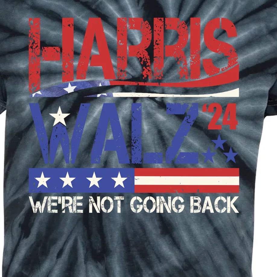 Harris Waltz 2024 Election Were Not Going Back Vintage Kids Tie-Dye T-Shirt