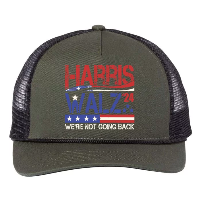 Harris Waltz 2024 Election Were Not Going Back Vintage Retro Rope Trucker Hat Cap