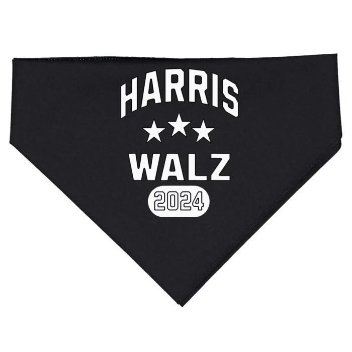 Harris Walz 2024 For President Stars Kamala Harris Tim Walz USA-Made Doggie Bandana