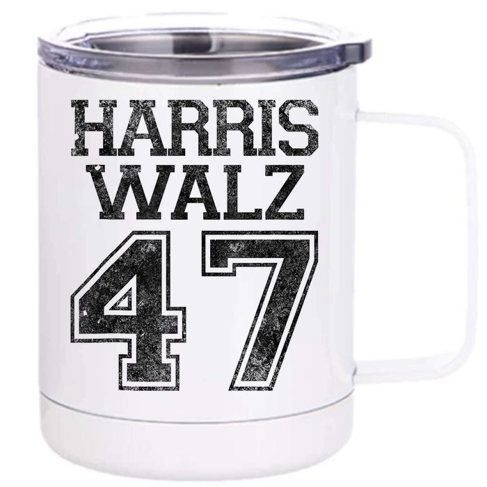 Harris Walz 2024 Campaign For President Vintage Harris Waltz Front & Back 12oz Stainless Steel Tumbler Cup