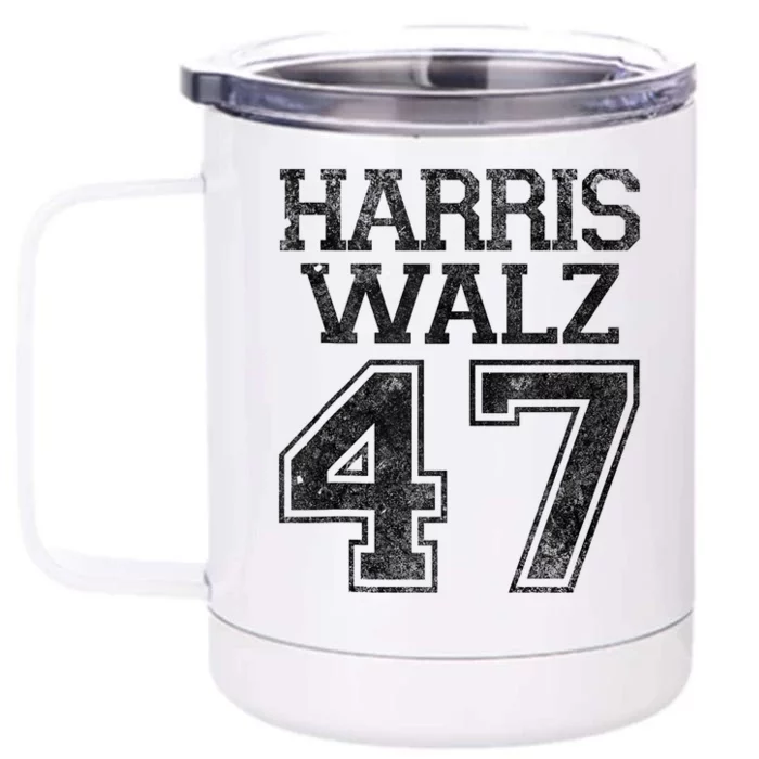 Harris Walz 2024 Campaign For President Vintage Harris Waltz Front & Back 12oz Stainless Steel Tumbler Cup