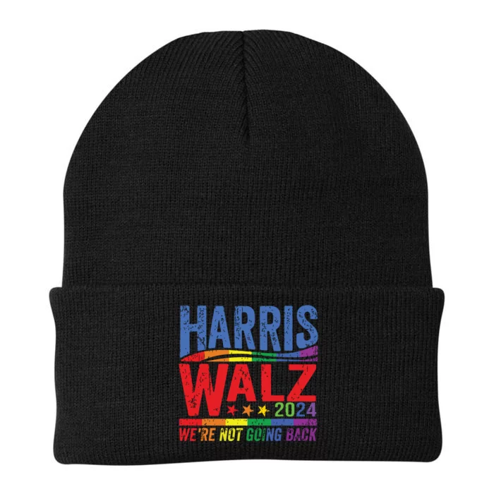 Harris Walz 2024 Were Not Going Back Lgbt Vote Knit Cap Winter Beanie