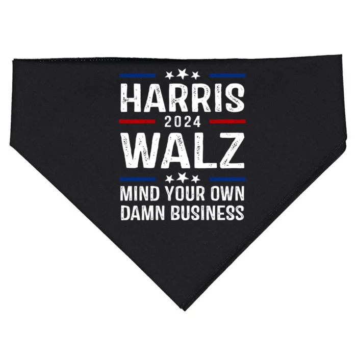 Harris Walz 2024 Mind Your Own Damn Business USA-Made Doggie Bandana