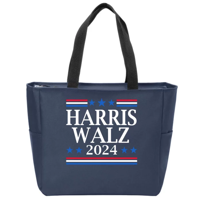 Harris Walz 2024 Usa Election Political Zip Tote Bag