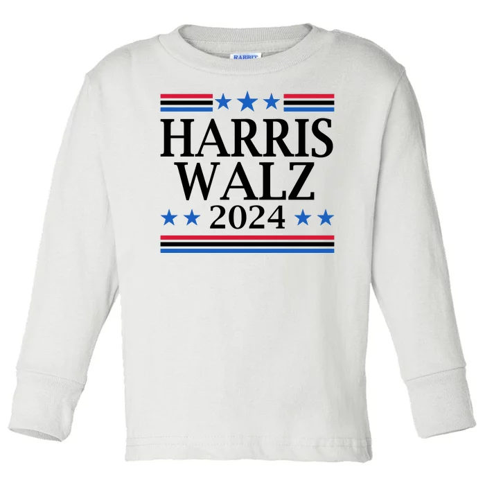 Harris Walz 2024 Usa Election Political Toddler Long Sleeve Shirt