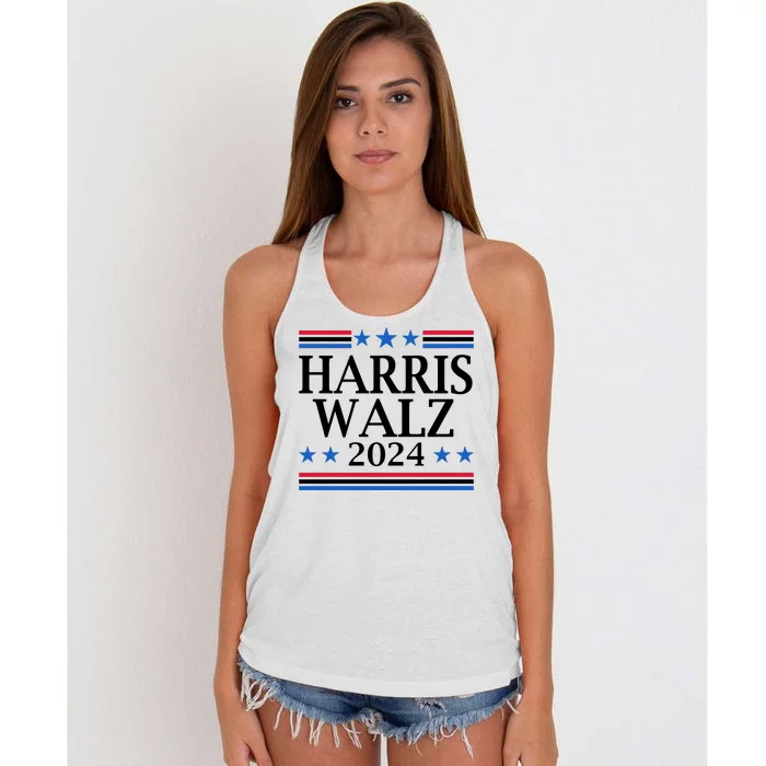 Harris Walz 2024 Usa Election Political Women's Knotted Racerback Tank