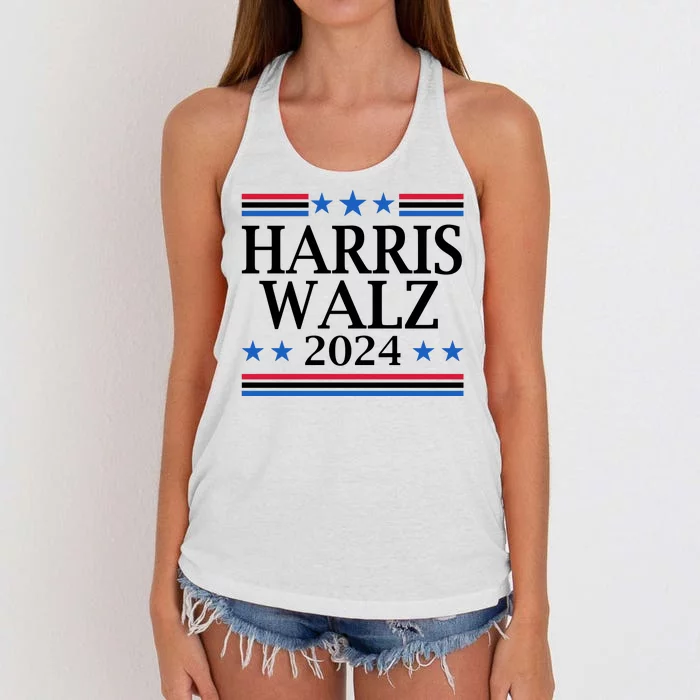 Harris Walz 2024 Usa Election Political Women's Knotted Racerback Tank