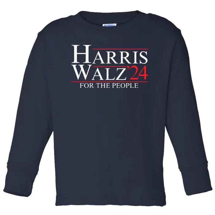 Harris Walz 2024 Kamala Harris For The People Madam Tim Walz President Harris Toddler Long Sleeve Shirt