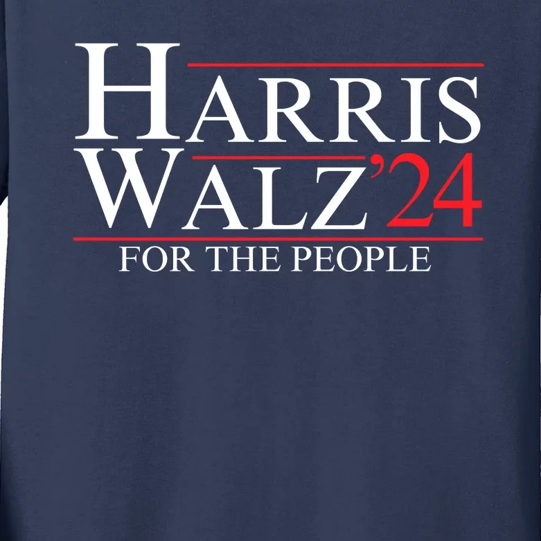 Harris Walz 2024 Kamala Harris For The People Madam Tim Walz President Harris Kids Long Sleeve Shirt