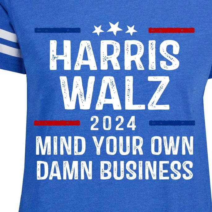 Harris Walz 2024 Mind Your Own Damn Business Enza Ladies Jersey Football T-Shirt