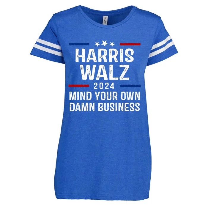 Harris Walz 2024 Mind Your Own Damn Business Enza Ladies Jersey Football T-Shirt