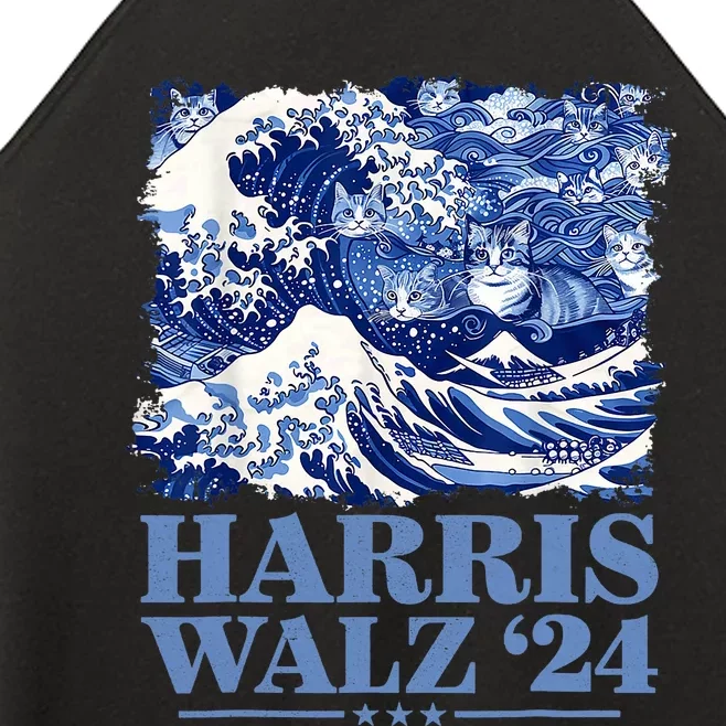 Harris Waltz 2024 Cute Wave Of Blue Cats For Kamala Harris Women’s Perfect Tri Rocker Tank