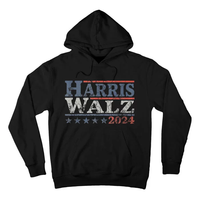 Harris Walz 2024 Campaign For President Harris Waltz Vintage Tall Hoodie