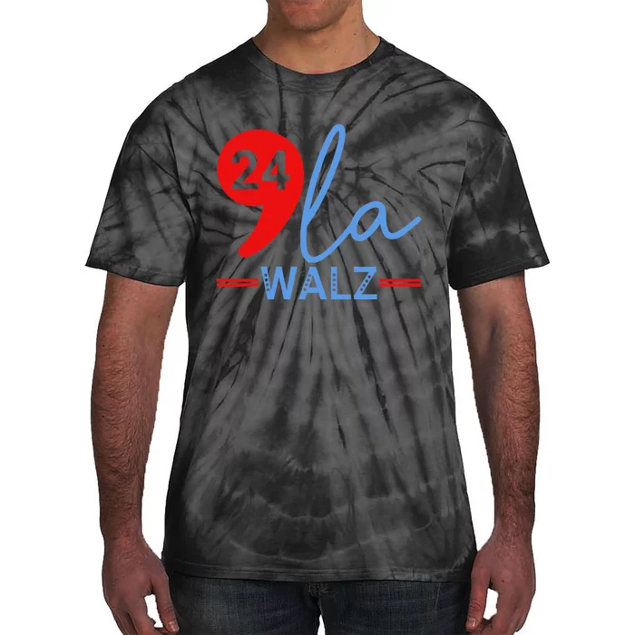 Harris Walz 2024 President Comma La Funny Tie-Dye T-Shirt