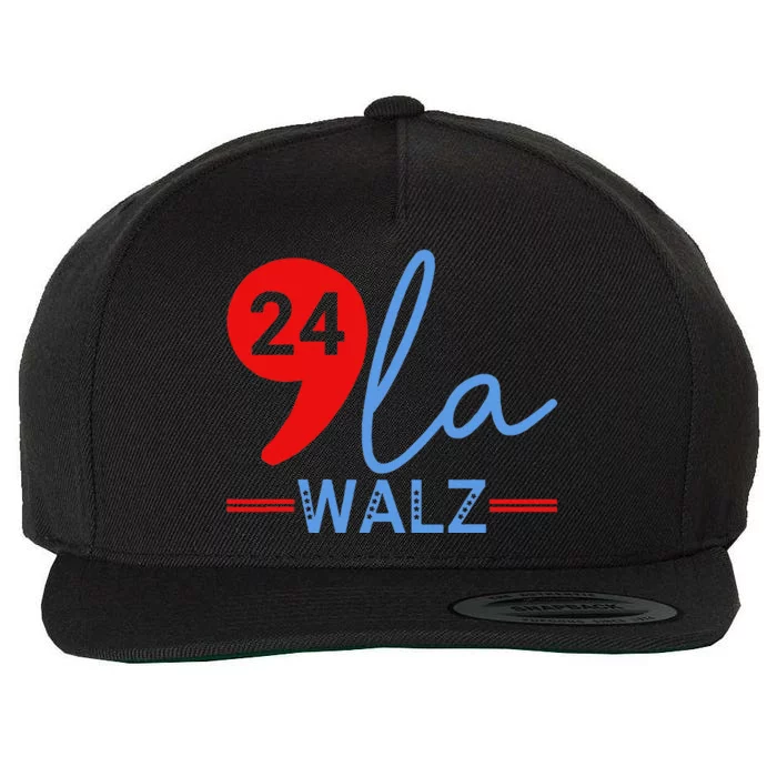 Harris Walz 2024 President Comma La Funny Wool Snapback Cap