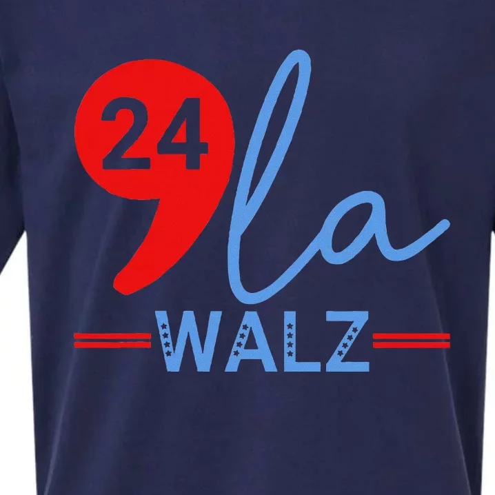 Harris Walz 2024 President Comma La Funny Sueded Cloud Jersey T-Shirt