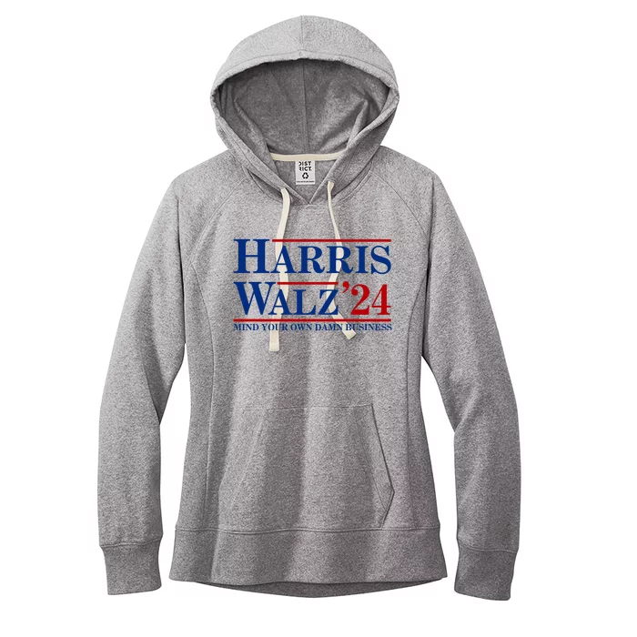 Harris Walz 2024 Mind Your Own Damn Business Women's Fleece Hoodie