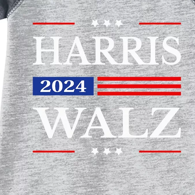 Harris Walz 2024 Kamala Harris 2024 Tim Walz 2024 Usa Flag Infant Baby Jersey Bodysuit