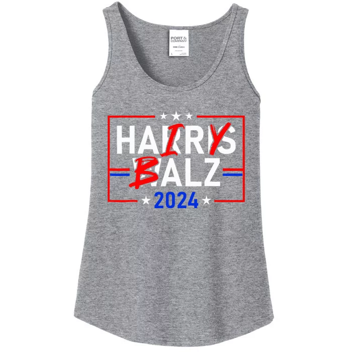 Harris Walz 24 Hairy Balz 2024 Meme Democratics Vote Ladies Essential Tank