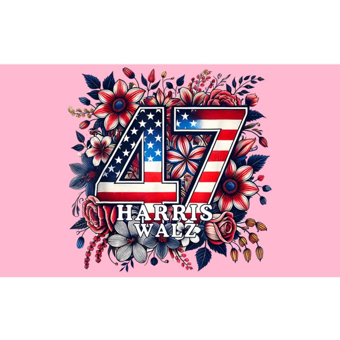 Harris Walz 2024 Floral Feminine Harris Waltz President 47 Bumper Sticker