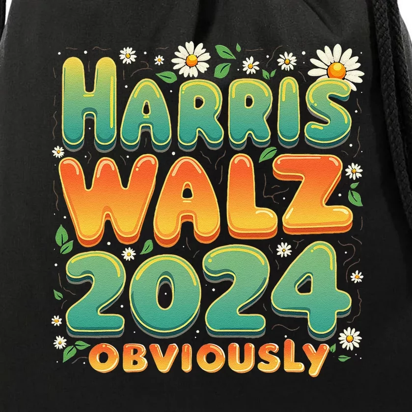 Harris Walz 2024 Obviously Kamala Harris 2024 Support Kamala Drawstring Bag