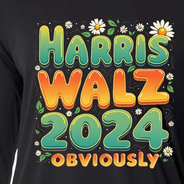 Harris Walz 2024 Obviously Kamala Harris 2024 Support Kamala Cooling Performance Long Sleeve Crew