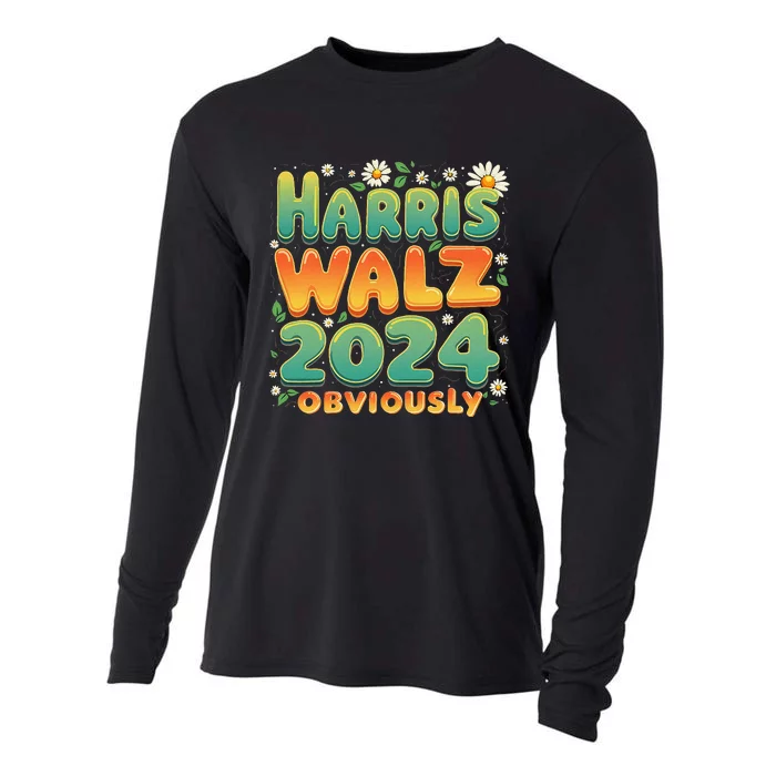 Harris Walz 2024 Obviously Kamala Harris 2024 Support Kamala Cooling Performance Long Sleeve Crew