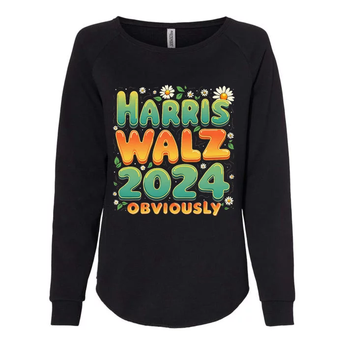 Harris Walz 2024 Obviously Kamala Harris 2024 Support Kamala Womens California Wash Sweatshirt