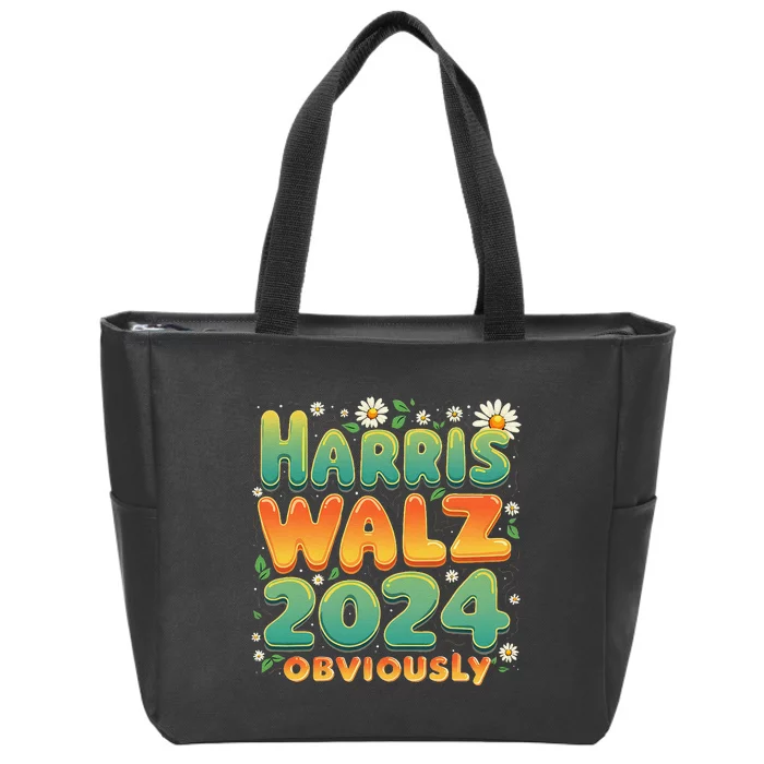 Harris Walz 2024 Obviously Kamala Harris 2024 Support Kamala Zip Tote Bag