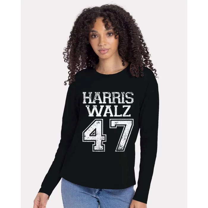 Harris Walz 24 Womens Cotton Relaxed Long Sleeve T-Shirt