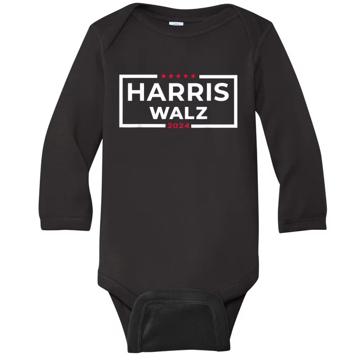 Harris Walz 2024 Tim Walz Kamala Harris Usa Election Apparel Baby Long Sleeve Bodysuit