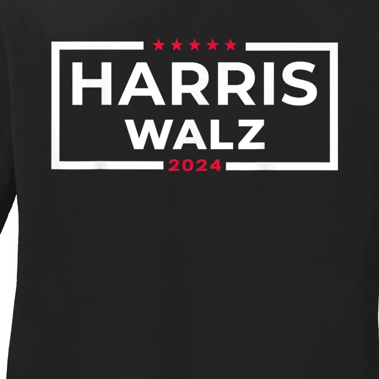 Harris Walz 2024 Tim Walz Kamala Harris Usa Election Apparel Ladies Long Sleeve Shirt