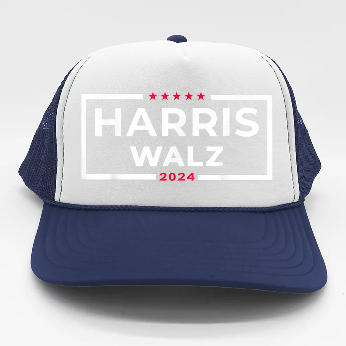 Harris Walz 2024 Tim Walz Kamala Harris Usa Election Apparel Trucker Hat