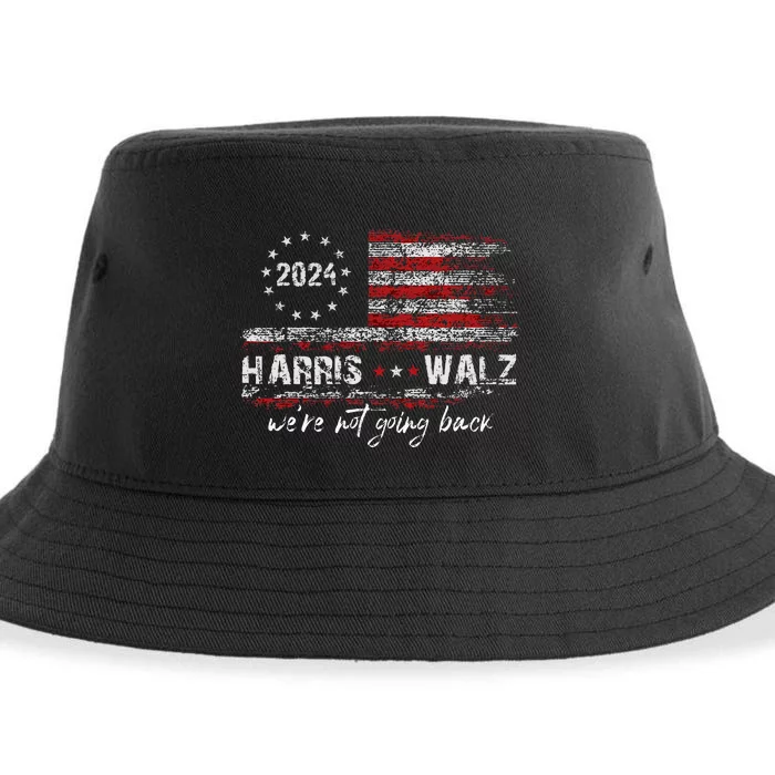 Harris Waltz 2024 Kamala Election 2024 WeRe Not Going Back Sustainable Bucket Hat