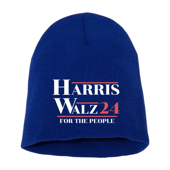 Harris Walz 24 For The People Presidential Election Gift Short Acrylic Beanie