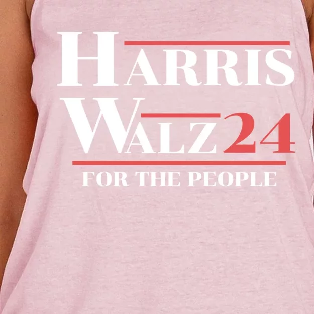 Harris Walz 24 For The People Presidential Election Gift Women's Knotted Racerback Tank