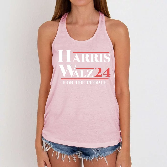 Harris Walz 24 For The People Presidential Election Gift Women's Knotted Racerback Tank