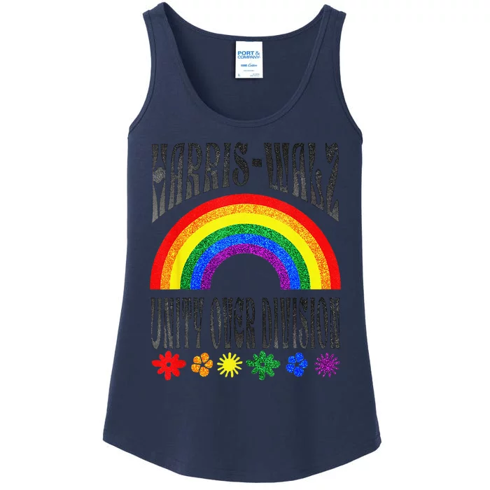 Harris Waltz 2024 Unity Over Division Election Kamala Lgbtq Ladies Essential Tank