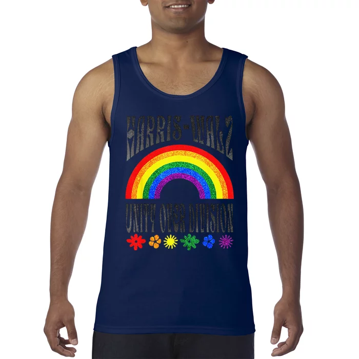 Harris Waltz 2024 Unity Over Division Election Kamala Lgbtq Tank Top